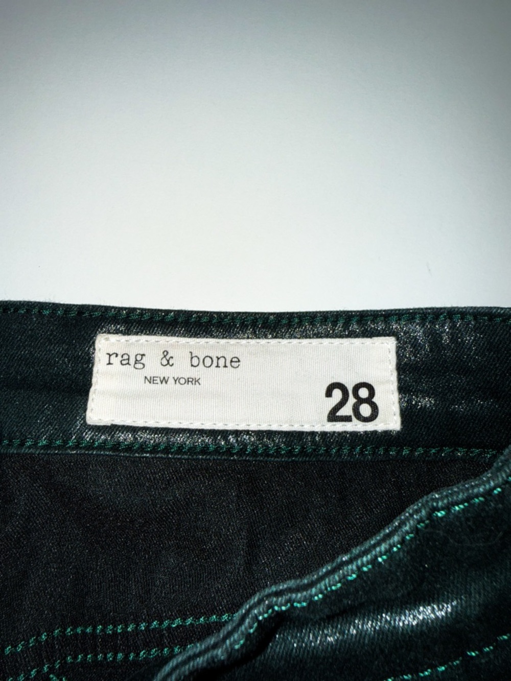 Rag & Bone Casey High-Rise Ankle Flare - Coated Pine Grove - Picture 5 of 6